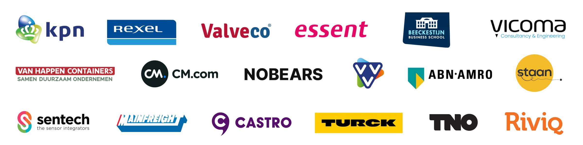 Logo’s van B2B-organisaties die met 3to1 werken