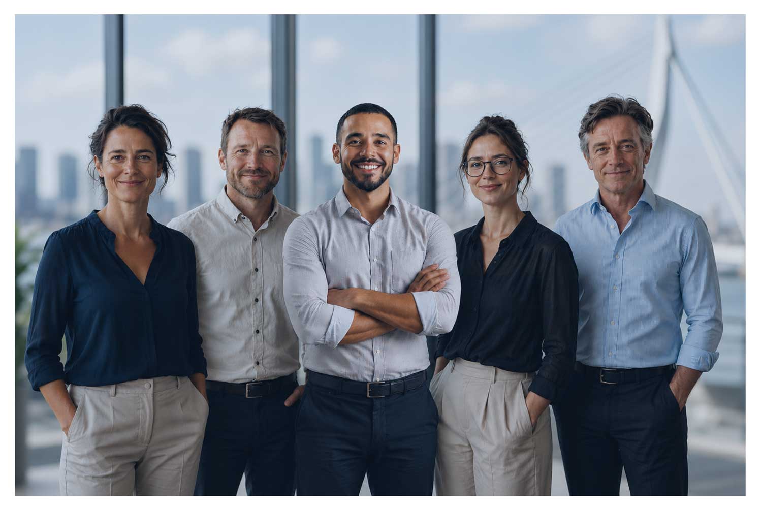 Commerciële professionals in een moderne B2B-omgeving voor salestraining en commerciële ontwikkeling
